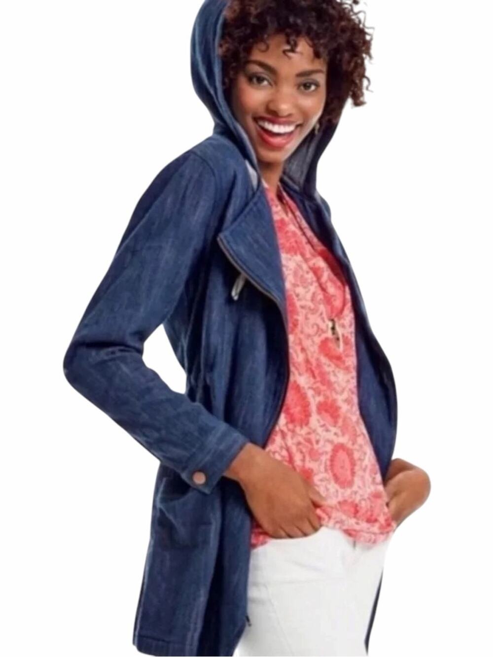 CAbi Adventure Anorak Denim Hooded Jacket #5100 Small